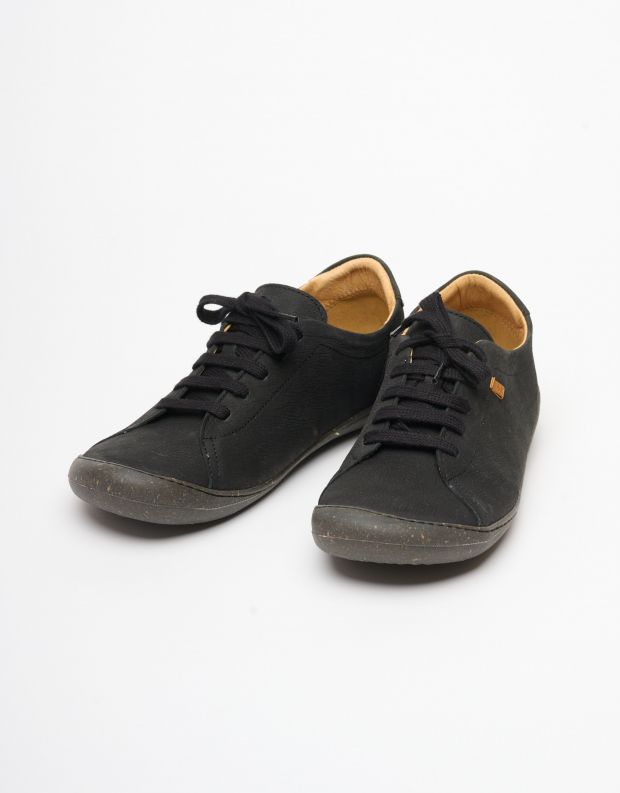 נעלי גברים - El Naturalista - נעלי עור עם שרוכים PAWIKA - שחור