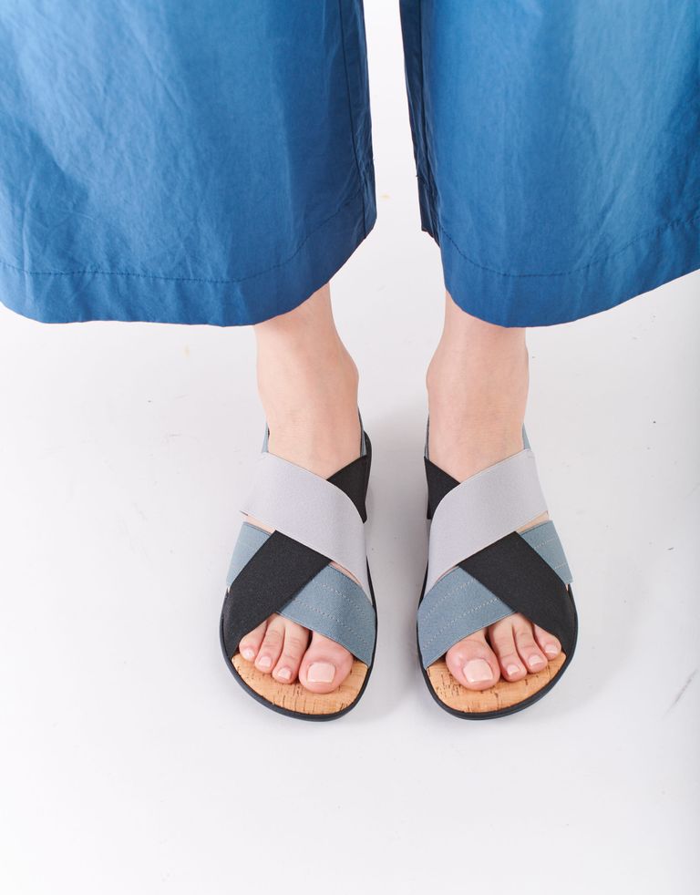 נעלי נשים - NR Rapisardi - סנדלי רצועות משולבים CRUB - אפור