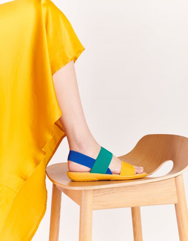 נעלי נשים - NR Rapisardi - סנדלי גומיות משולבים CRUS - צהוב   ירוק