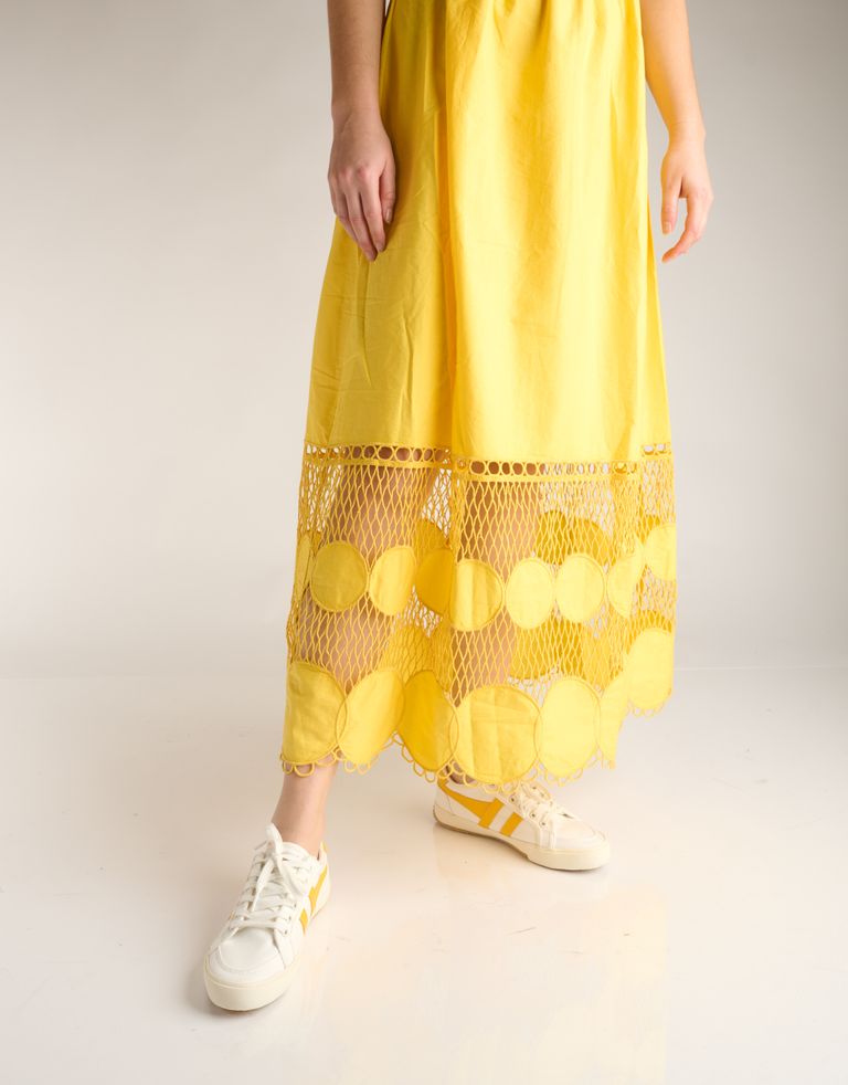 נעלי נשים - Gola - סניקרס בד STRATUS - לבן   צהוב