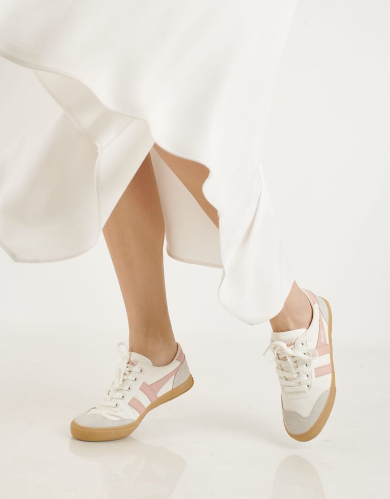 נעלי נשים - Gola - סניקרס BADMINTON GUM - לבן   ורוד