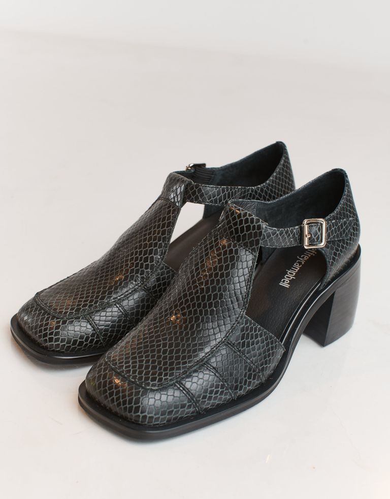נעלי נשים - Jeffrey Campbell - סנדלים סגורים OTTO נחש - כחול