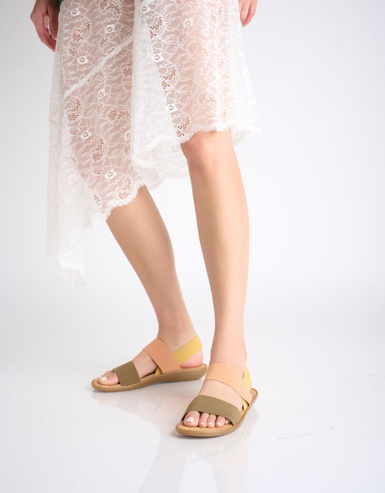 נעלי נשים - NR Rapisardi - סנדלי גומיות משולבים CRUS - חאקי